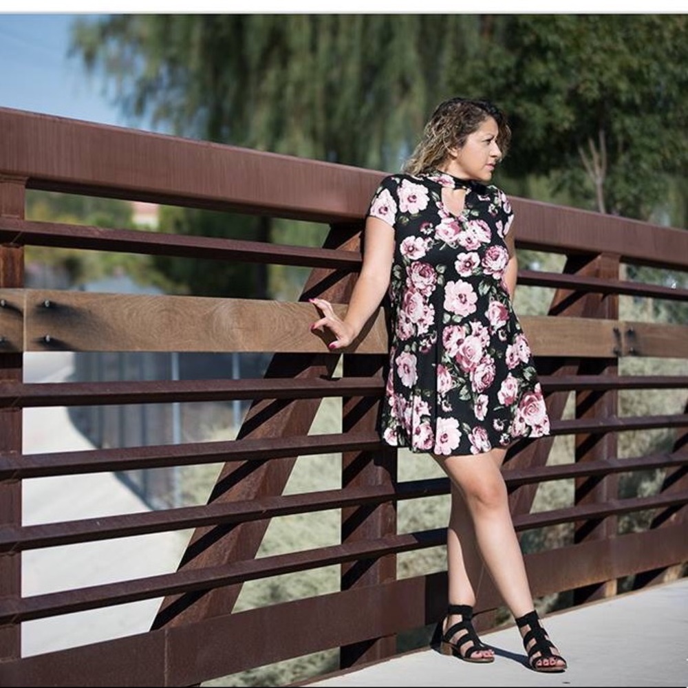 Mock Neck Floral Dress - Juniors Joe Boxer